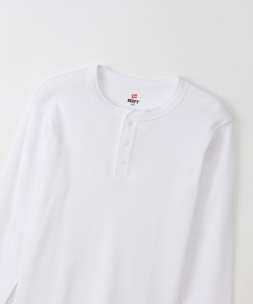 HANES(ヘインズ)の「【Hanes/ヘインズ】メンズ ビーフィー サーマルヘンリーネックロングスリーブTシャツ(Tシャツ/カットソー・メンズ・ヘザーグレー/ネイビー/ホワイト/ブラック・SMALL/LARGE/X-LARGE/MEDIUM)」の19枚目の写真