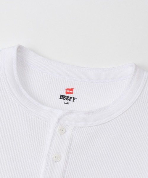 HANES(ヘインズ)の「【Hanes/ヘインズ】メンズ ビーフィー サーマルヘンリーネックロングスリーブTシャツ(Tシャツ/カットソー・メンズ・ヘザーグレー/ネイビー/ホワイト/ブラック・SMALL/LARGE/X-LARGE/MEDIUM)」の20枚目の写真