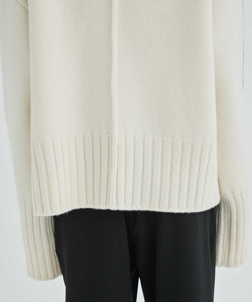 LiNoH（リノー）の「ウールラインタートルニット/WOOL LINE TURTLE KNIT（ニット/セーター・メンズ・ブラック/ホワイト・1/2）」の14枚目の写真