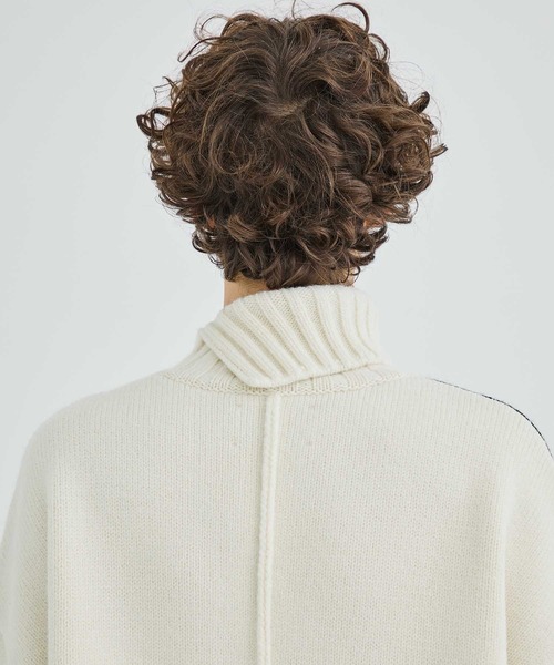 LiNoH（リノー）の「ウールラインタートルニット/WOOL LINE TURTLE KNIT（ニット/セーター・メンズ・ブラック/ホワイト・1/2）」の19枚目の写真