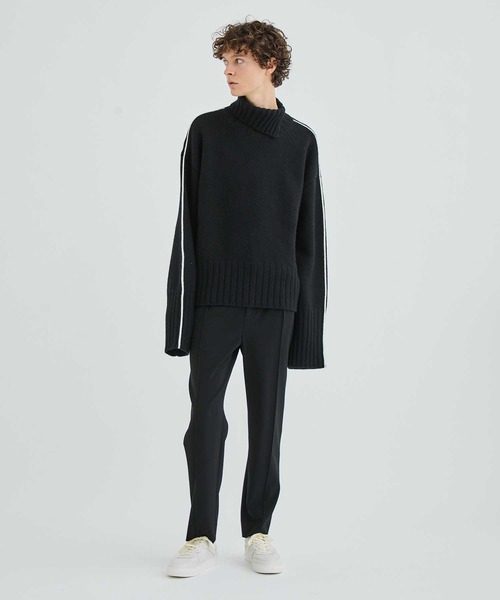 LiNoH（リノー）の「ウールラインタートルニット/WOOL LINE TURTLE KNIT（ニット/セーター・メンズ・ブラック/ホワイト・1/2）」の20枚目の写真