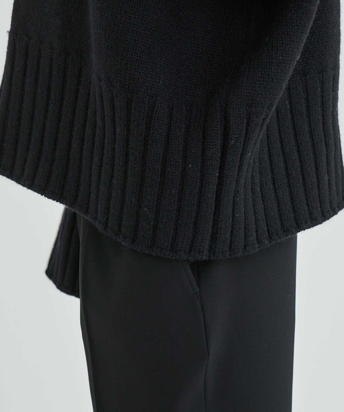 LiNoH（リノー）の「ウールラインタートルニット/WOOL LINE TURTLE KNIT（ニット/セーター・メンズ・ブラック/ホワイト・1/2）」の5枚目の写真