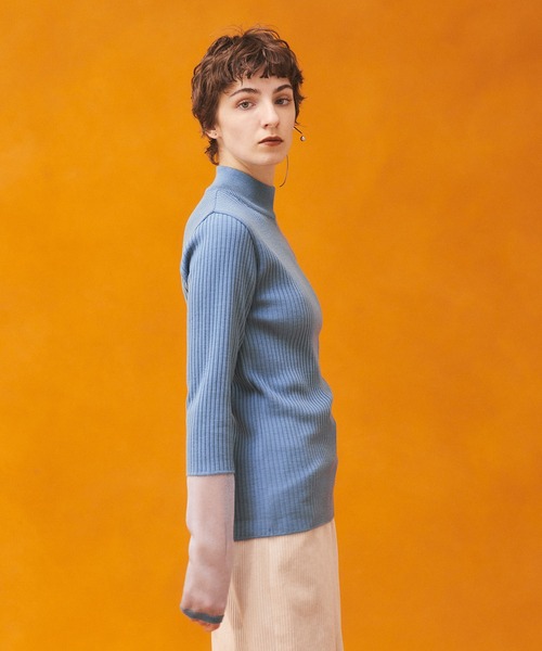 PUBLIC TOKYO（パブリックトウキョウ）の「シアースリーブハイネックニット/ウォッシャブル（ニット/セーター・レディース・ブラック/アイボリー/ブルー・FREE）」の18枚目の写真