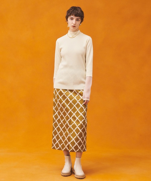 PUBLIC TOKYO（パブリックトウキョウ）の「シアースリーブハイネックニット/ウォッシャブル（ニット/セーター・レディース・ブラック/アイボリー/ブルー・FREE）」の4枚目の写真