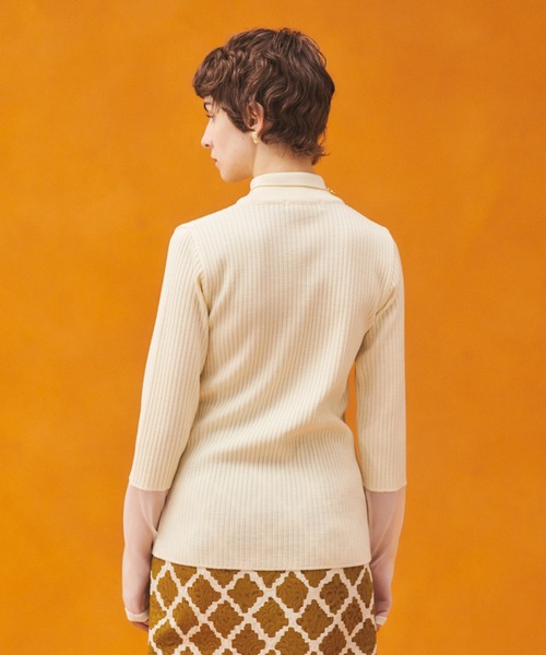 PUBLIC TOKYO（パブリックトウキョウ）の「シアースリーブハイネックニット/ウォッシャブル（ニット/セーター・レディース・ブラック/アイボリー/ブルー・FREE）」の11枚目の写真