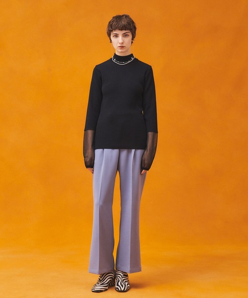 PUBLIC TOKYO（パブリックトウキョウ）の「シアースリーブハイネックニット/ウォッシャブル（ニット/セーター・レディース・ブラック/アイボリー/ブルー・FREE）」の13枚目の写真