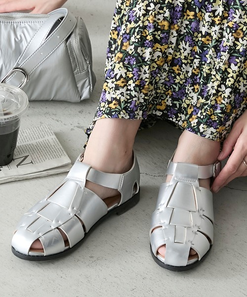 BONLECILL（ボンルシール）の「ステッチデザイン グルカサンダル（サンダル・レディース・ブラウン/アイボリー/ブラック/シルバー・M/S/L）」の14枚目の写真