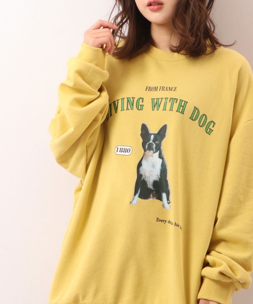 SUGGESTION(サジェッション)の「SUGGESTION ワイドシルエット アニマルプリント トレーナー(スウェット・メンズ・ホワイト/アッシュグレー/イエロー/ライトグリーン/ホワイト系その他/ホワイト系その他2・M/L)」の6枚目の写真