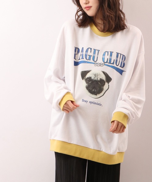 SUGGESTION(サジェッション)の「SUGGESTION ワイドシルエット アニマルプリント トレーナー(スウェット・メンズ・ホワイト/アッシュグレー/イエロー/ライトグリーン/ホワイト系その他/ホワイト系その他2・M/L)」の17枚目の写真