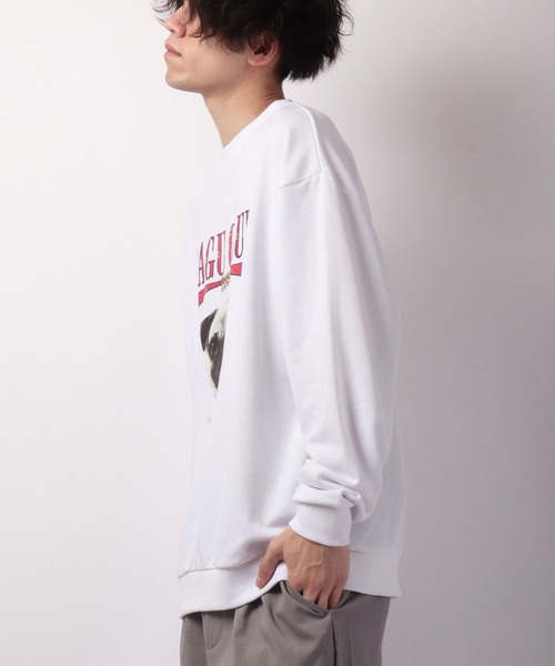 SUGGESTION(サジェッション)の「SUGGESTION ワイドシルエット アニマルプリント トレーナー(スウェット・メンズ・ホワイト/アッシュグレー/イエロー/ライトグリーン/ホワイト系その他/ホワイト系その他2・M/L)」の9枚目の写真