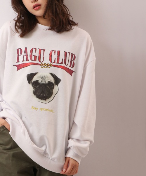 SUGGESTION(サジェッション)の「SUGGESTION ワイドシルエット アニマルプリント トレーナー(スウェット・メンズ・ホワイト/アッシュグレー/イエロー/ライトグリーン/ホワイト系その他/ホワイト系その他2・M/L)」の12枚目の写真