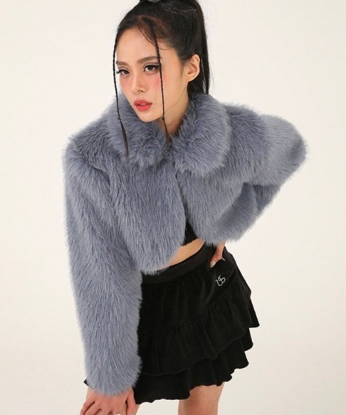 UGLY SHADOW(アグリーシャドウ)の「【UGLY SHADOW/アグリーシャドー アグリーシャドウ】VELVET FRILL SKIRT/ベロアスカート ベルベット ミニスカート(スカート・レディース・ブラック/ブラウン/ホワイト・ONE SIZE)」の8枚目の写真