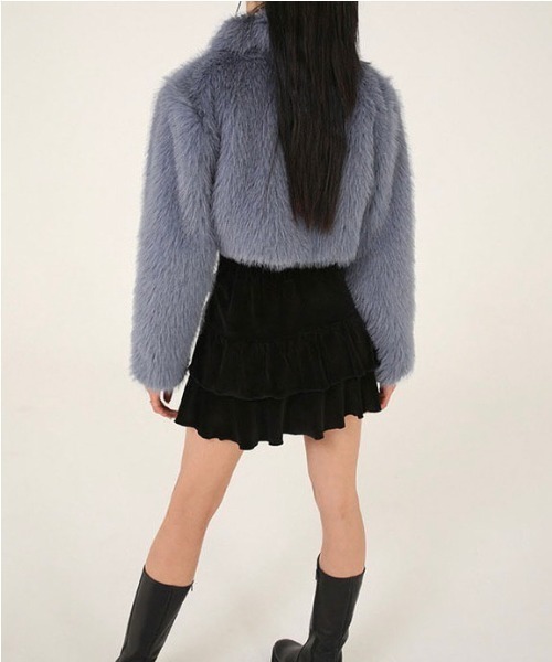 UGLY SHADOW(アグリーシャドウ)の「【UGLY SHADOW/アグリーシャドー アグリーシャドウ】VELVET FRILL SKIRT/ベロアスカート ベルベット ミニスカート(スカート・レディース・ブラック/ブラウン/ホワイト・ONE SIZE)」の11枚目の写真
