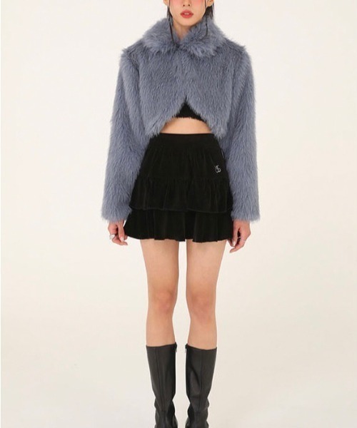 UGLY SHADOW(アグリーシャドウ)の「【UGLY SHADOW/アグリーシャドー アグリーシャドウ】VELVET FRILL SKIRT/ベロアスカート ベルベット ミニスカート(スカート・レディース・ブラック/ブラウン/ホワイト・ONE SIZE)」の13枚目の写真