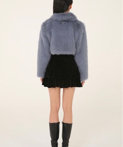 UGLY SHADOW(アグリーシャドウ)の「【UGLY SHADOW/アグリーシャドー アグリーシャドウ】VELVET FRILL SKIRT/ベロアスカート ベルベット ミニスカート(スカート・レディース・ブラック/ブラウン/ホワイト・ONE SIZE)」の16枚目の写真