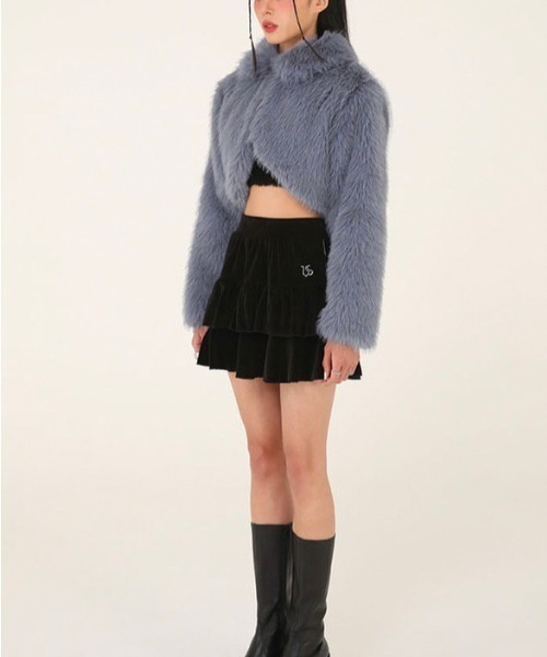 UGLY SHADOW(アグリーシャドウ)の「【UGLY SHADOW/アグリーシャドー アグリーシャドウ】VELVET FRILL SKIRT/ベロアスカート ベルベット ミニスカート(スカート・レディース・ブラック/ブラウン/ホワイト・ONE SIZE)」の14枚目の写真