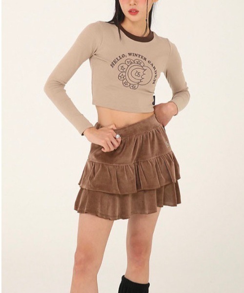 UGLY SHADOW(アグリーシャドウ)の「【UGLY SHADOW/アグリーシャドー アグリーシャドウ】VELVET FRILL SKIRT/ベロアスカート ベルベット ミニスカート(スカート・レディース・ブラック/ブラウン/ホワイト・ONE SIZE)」の18枚目の写真