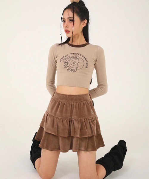 UGLY SHADOW(アグリーシャドウ)の「【UGLY SHADOW/アグリーシャドー アグリーシャドウ】VELVET FRILL SKIRT/ベロアスカート ベルベット ミニスカート(スカート・レディース・ブラック/ブラウン/ホワイト・ONE SIZE)」の17枚目の写真