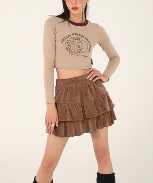 UGLY SHADOW(アグリーシャドウ)の「【UGLY SHADOW/アグリーシャドー アグリーシャドウ】VELVET FRILL SKIRT/ベロアスカート ベルベット ミニスカート(スカート・レディース・ブラック/ブラウン/ホワイト・ONE SIZE)」の19枚目の写真