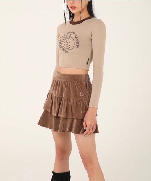 UGLY SHADOW(アグリーシャドウ)の「【UGLY SHADOW/アグリーシャドー アグリーシャドウ】VELVET FRILL SKIRT/ベロアスカート ベルベット ミニスカート(スカート・レディース・ブラック/ブラウン/ホワイト・ONE SIZE)」の20枚目の写真