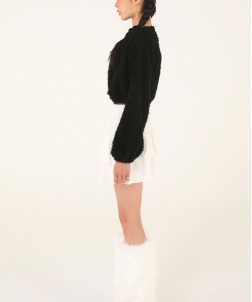 UGLY SHADOW(アグリーシャドウ)の「【UGLY SHADOW/アグリーシャドー アグリーシャドウ】VELVET FRILL SKIRT/ベロアスカート ベルベット ミニスカート(スカート・レディース・ブラック/ブラウン/ホワイト・ONE SIZE)」の6枚目の写真