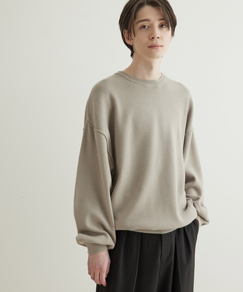 JUNRED(ジュンレッド)の「ミラノリブクルーニット(ニット/セーター・メンズ・チャコールグレー/ライトグレー/ブルー系その他4・S/M/L)」の6枚目の写真