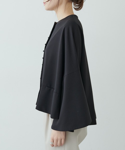 PUAL CE CIN（ピュアルセシン）の「【Du noir】飾り釦ノーカラージャケット（ノーカラージャケット・レディース・グレー/ブラック・FREE）」の20枚目の写真