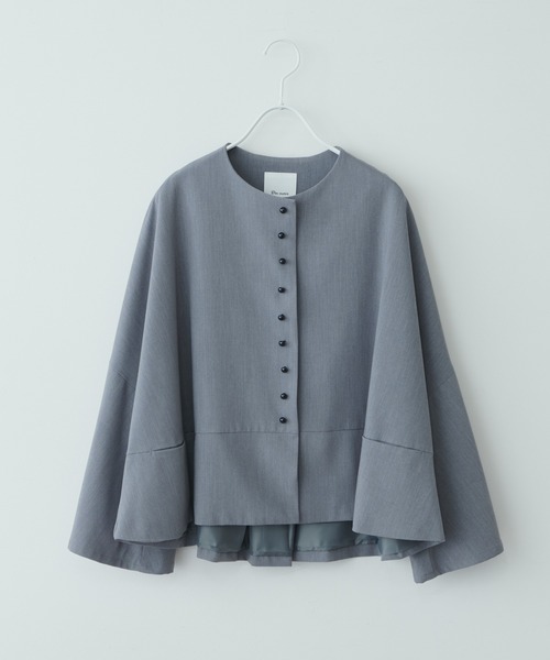 PUAL CE CIN（ピュアルセシン）の「【Du noir】飾り釦ノーカラージャケット（ノーカラージャケット・レディース・グレー/ブラック・FREE）」の17枚目の写真