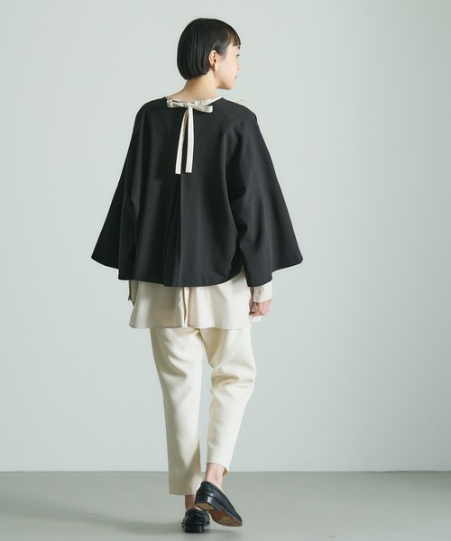 PUAL CE CIN（ピュアルセシン）の「【Du noir】飾り釦ノーカラージャケット（ノーカラージャケット・レディース・グレー/ブラック・FREE）」の16枚目の写真