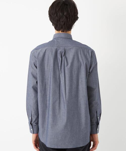 green label relaxing（グリーンレーベルリラクシング）の「コットンシャンブレー リラックス ボタンダウン シャツ（シャツ/ブラウス・メンズ・ライトブルー/ネイビー・S/M/L/XL）」の5枚目の写真
