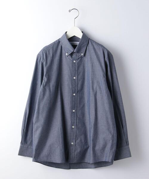 green label relaxing（グリーンレーベルリラクシング）の「コットンシャンブレー リラックス ボタンダウン シャツ（シャツ/ブラウス・メンズ・ライトブルー/ネイビー・S/M/L/XL）」の6枚目の写真
