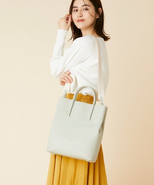TREASURE TOPKAPI（トレジャートプカピ）の「2WAY レザー A4 トートバッグ（トートバッグ・レディース・ミント/グレイッシュベージュ/ブラック・FREE）」の3枚目の写真