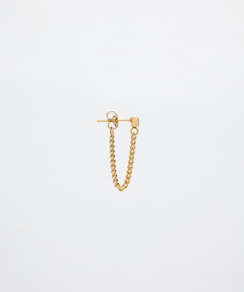 9ban（キューバン）の「【9ban】キューバン/Black Square pierce（ピアス（両耳用）・レディース・ゴールド・FREE）」の4枚目の写真