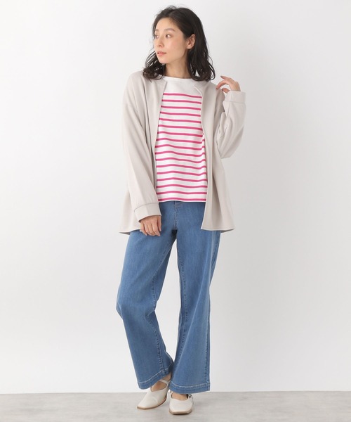 LEPSIM（レプシィム）の「【選べる丈シリーズ】パネルカラーボーダーTシャツ　259153（Tシャツ/カットソー・レディース・ネイビー/オフホワイト/ピンク/イエロー・FREE/TALL）」の17枚目の写真