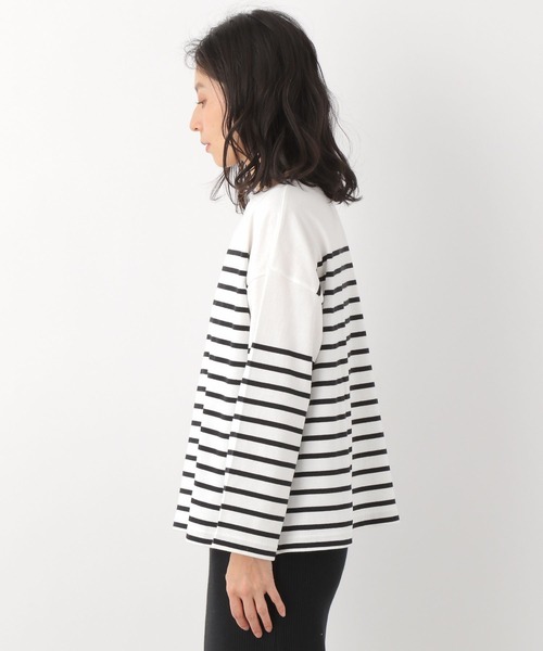 LEPSIM（レプシィム）の「【選べる丈シリーズ】パネルカラーボーダーTシャツ　259153（Tシャツ/カットソー・レディース・ネイビー/オフホワイト/ピンク/イエロー・FREE/TALL）」の20枚目の写真