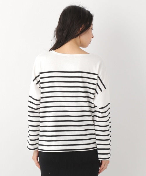 LEPSIM（レプシィム）の「【選べる丈シリーズ】パネルカラーボーダーTシャツ　259153（Tシャツ/カットソー・レディース・ネイビー/オフホワイト/ピンク/イエロー・FREE/TALL）」の21枚目の写真