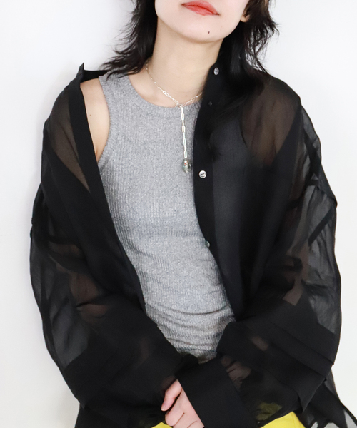 CITYSHOP(シティーショップ)の「METALLIC RIB TANK:タンクトップ(タンクトップ・レディース・シルバー/ゴールド・FREE)」の2枚目の写真