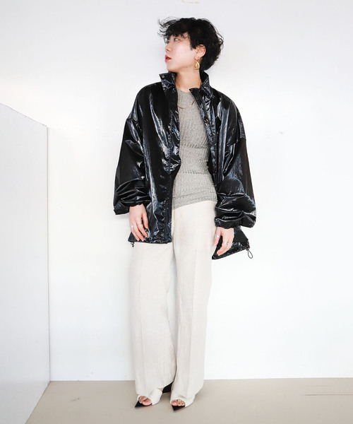 CITYSHOP(シティーショップ)の「METALLIC RIB TANK:タンクトップ(タンクトップ・レディース・シルバー/ゴールド・FREE)」の4枚目の写真
