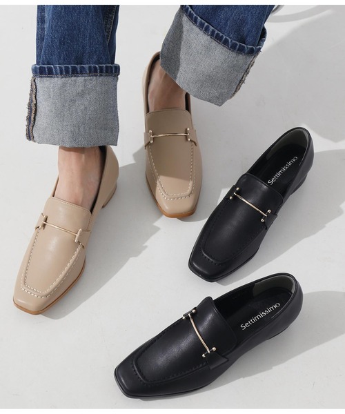 Settimissimo（セッティミッシモ）の「ビット付きステッチデザインローファー（ローファー・レディース・ブラック/ベージュ・S/M/L）」の7枚目の写真