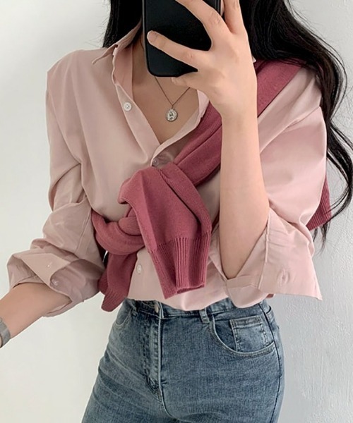 BEIDELLI（ベイデリー）の「[BELLIDE MADE] デイリークラシックシャツ（シャツ/ブラウス・レディース・ベージュ/ネイビー/カーキ/アイボリー/ライトピンク・FREE）」の9枚目の写真