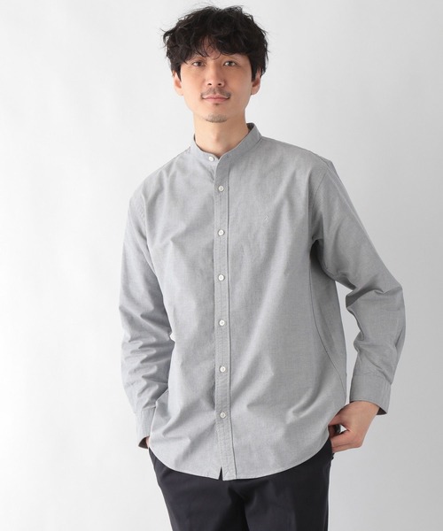 GLOBAL WORK（グローバルワーク）の「OXフォードバンドカラー/258155（シャツ/ブラウス・メンズ・グレー系その他4/ホワイト/ライトブルー/ネイビー/ブルー/ベージュ・MEDIUM/SMALL/X-LARGE/LARGE）」の4枚目の写真