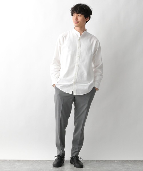 GLOBAL WORK（グローバルワーク）の「OXフォードバンドカラー/258155（シャツ/ブラウス・メンズ・グレー系その他4/ホワイト/ライトブルー/ネイビー/ブルー/ベージュ・MEDIUM/SMALL/X-LARGE/LARGE）」の12枚目の写真