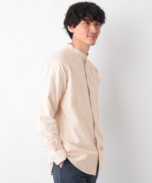 GLOBAL WORK（グローバルワーク）の「OXフォードバンドカラー/258155（シャツ/ブラウス・メンズ・グレー系その他4/ホワイト/ライトブルー/ネイビー/ブルー/ベージュ・MEDIUM/SMALL/X-LARGE/LARGE）」の13枚目の写真