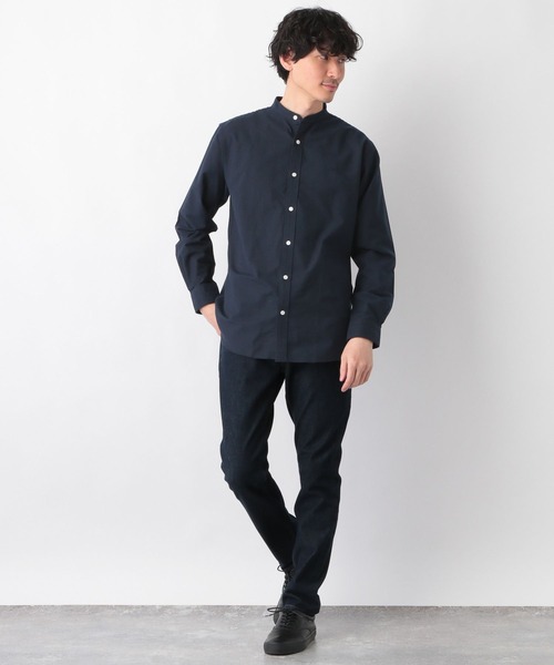 GLOBAL WORK（グローバルワーク）の「OXフォードバンドカラー/258155（シャツ/ブラウス・メンズ・グレー系その他4/ホワイト/ライトブルー/ネイビー/ブルー/ベージュ・MEDIUM/SMALL/X-LARGE/LARGE）」の9枚目の写真