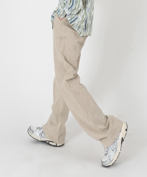 FOLLOWIN（フォロウィン）の「【UNISEX】リネン100%ウォッシングパンツ（その他パンツ・レディース・ブラック/ベージュ/パープル/ネイビー/アイボリー・FREE）」の3枚目の写真