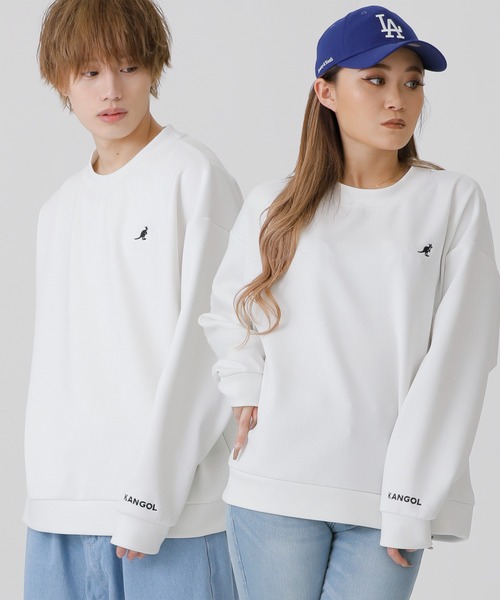 KANGOL(カンゴール)の「ユニセックス KANGOL × A.S.M コラボ ダンボールポンチ ジャージ / オーバーサイズ ルーズ トレーナー ロンT(Tシャツ/カットソー・メンズ・ホワイト/ブラック/サックスブルー/ライトベージュ・48/50)」の1枚目の写真