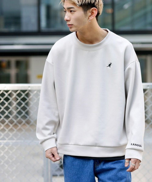 KANGOL(カンゴール)の「ユニセックス KANGOL × A.S.M コラボ ダンボールポンチ ジャージ / オーバーサイズ ルーズ トレーナー ロンT(Tシャツ/カットソー・メンズ・ホワイト/ブラック/サックスブルー/ライトベージュ・48/50)」の3枚目の写真