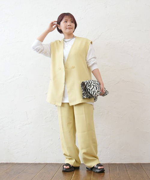 sango（sango）の「フレンチダブルボタンベストジャケット（ベスト・レディース・イエロー/ベージュ/アイボリー・FREE）」の15枚目の写真