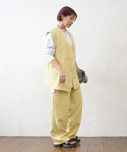 sango（sango）の「フレンチダブルボタンベストジャケット（ベスト・レディース・イエロー/ベージュ/アイボリー・FREE）」の19枚目の写真