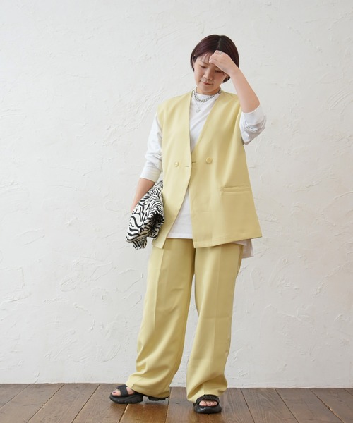 sango（sango）の「フレンチダブルボタンベストジャケット（ベスト・レディース・イエロー/ベージュ/アイボリー・FREE）」の11枚目の写真